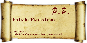 Palade Pantaleon névjegykártya